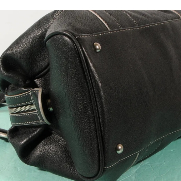 MCM BLACK LEATHER TOTE/HAND BAG-AUTHENTIC - Picture 11 of 11